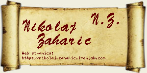 Nikolaj Zaharić vizit kartica